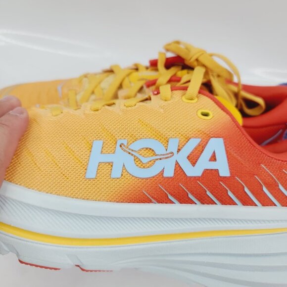 Hoka One One Men\'s Yellow Fiesta Amber Bondi X Mesh Athletic Running Shoes 8.5D main image 8
